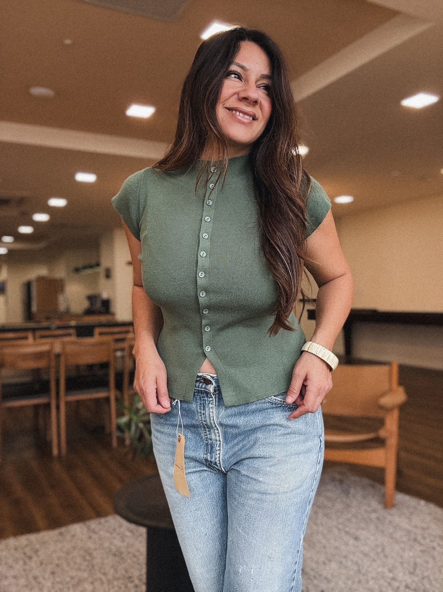 Luna Breeze Button Knit