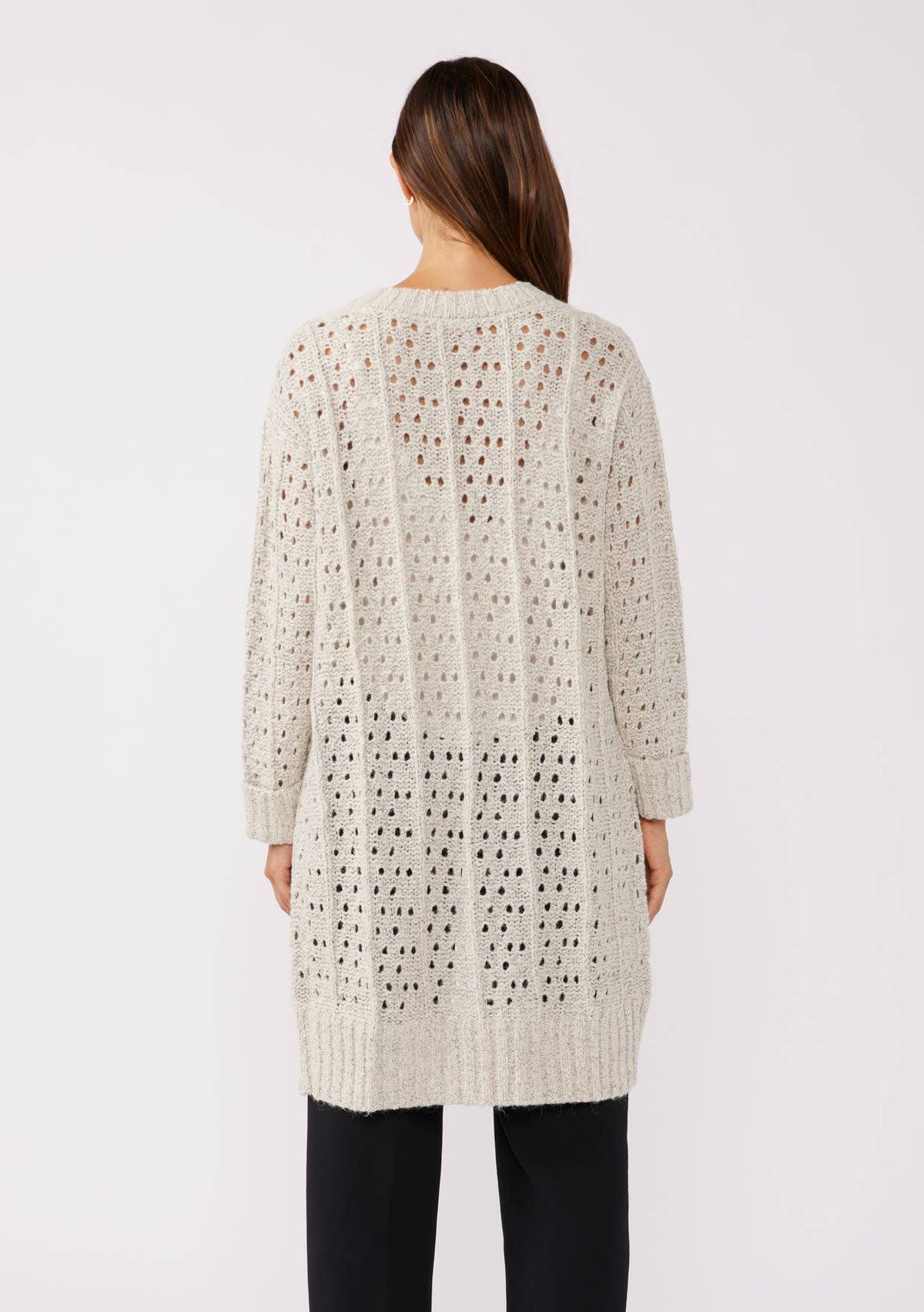 LONG OPEN KNIT CARDIGAN