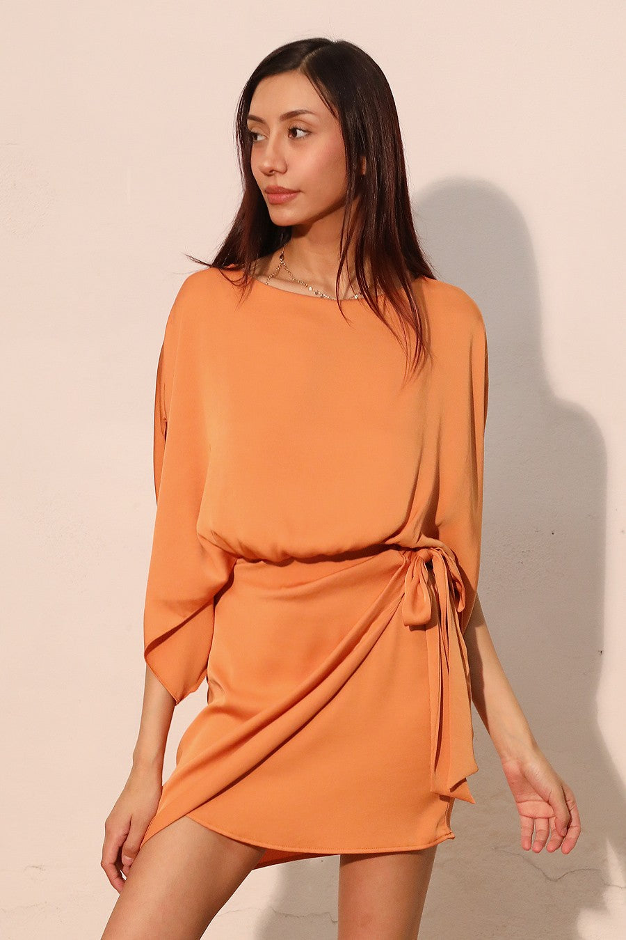 Boat Neck Mini Dress