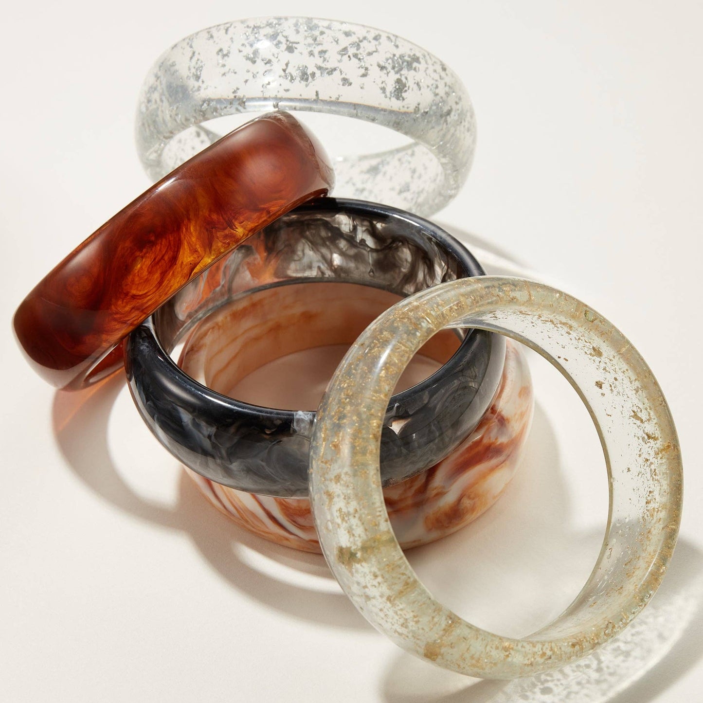 Oversized Rounded Resin Bangle Bracelet