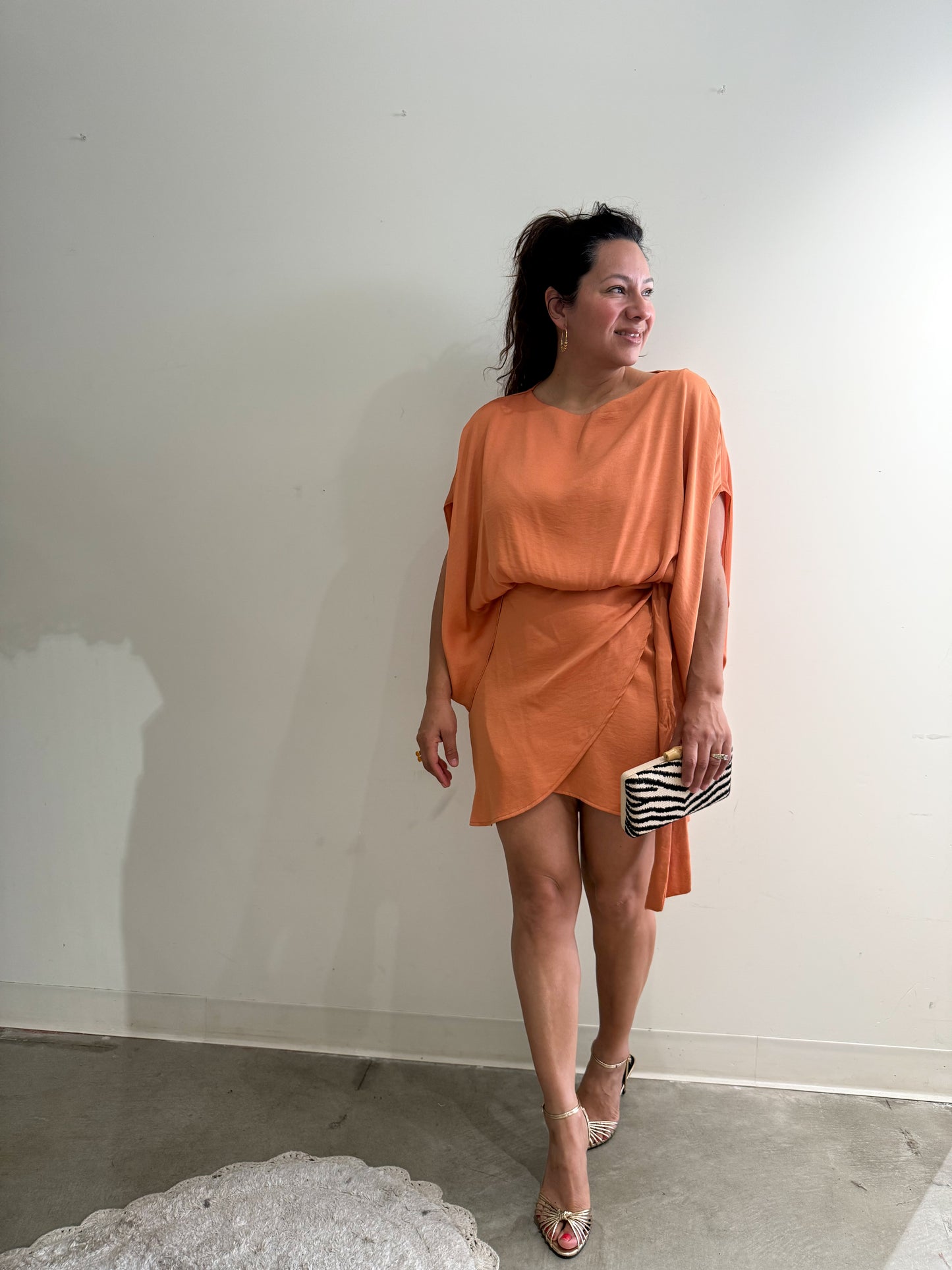 Boat Neck Mini Dress