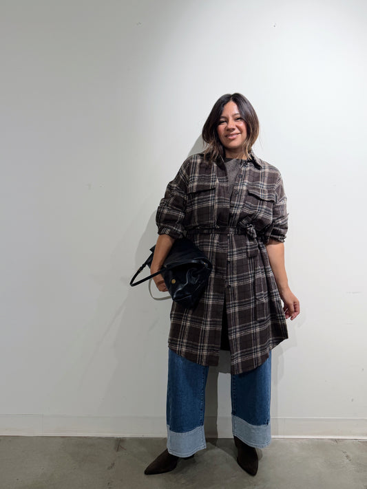 BRUSHED PLAID JACKET