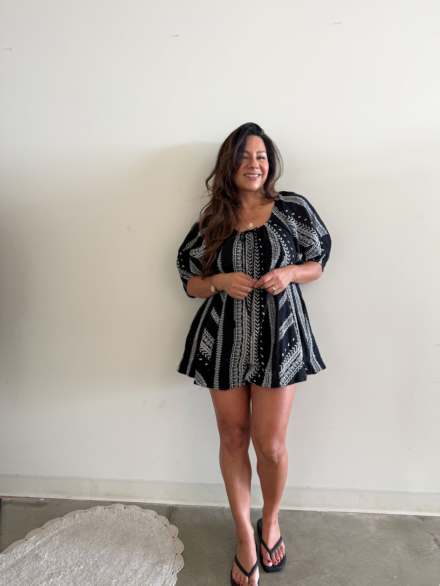 Embroidered Romper