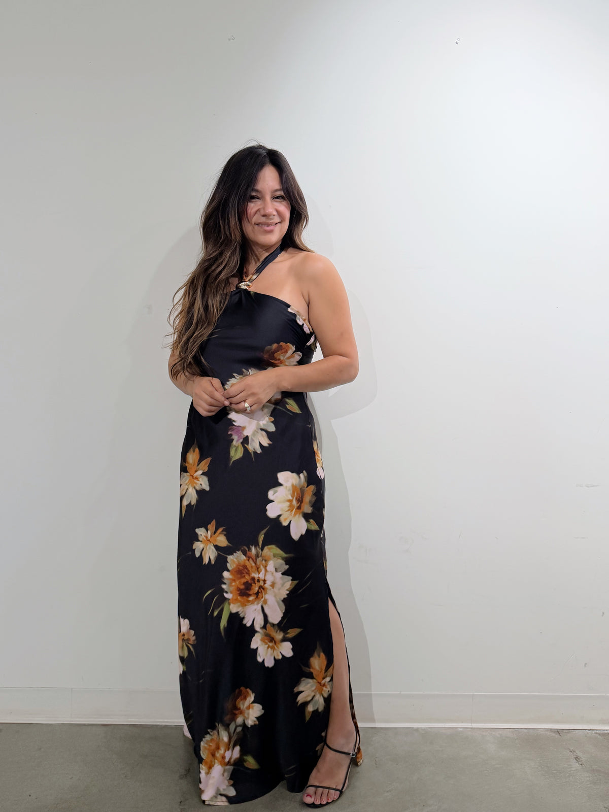 FLORA SATIN MAXI DRESS