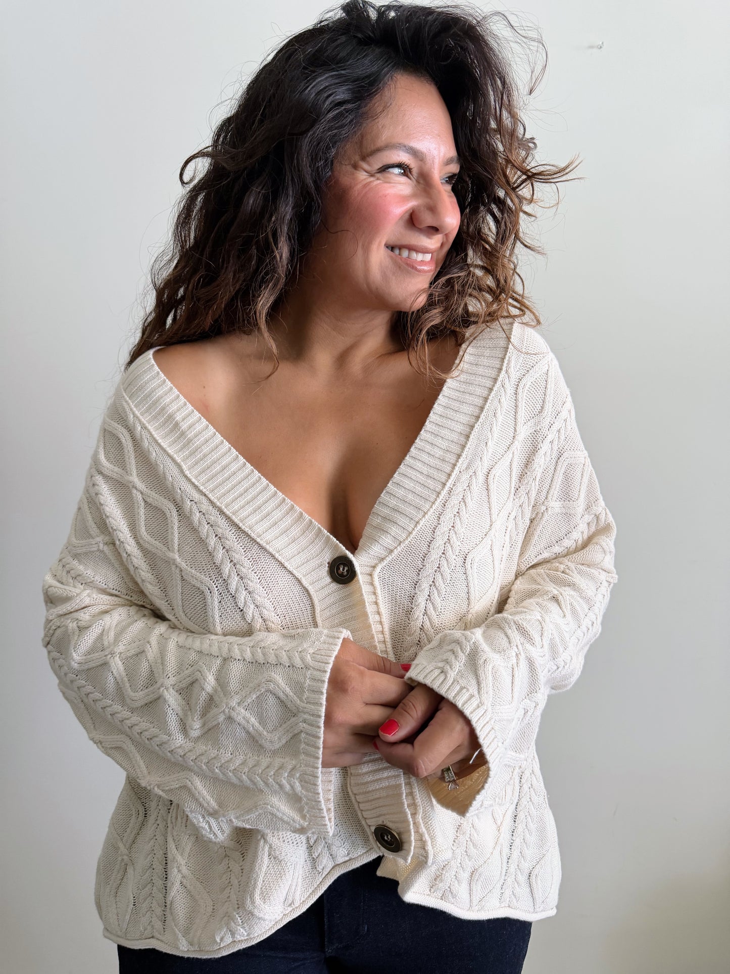 AUGUST CABLE KNIT CARDIGAN