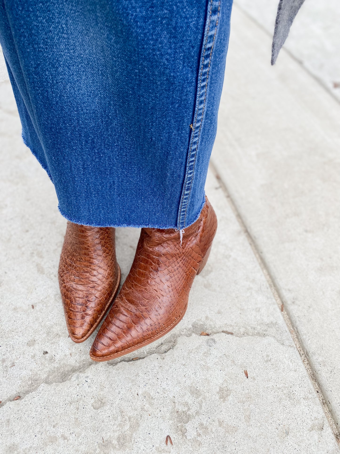 Caty Cognac Snake Bootie