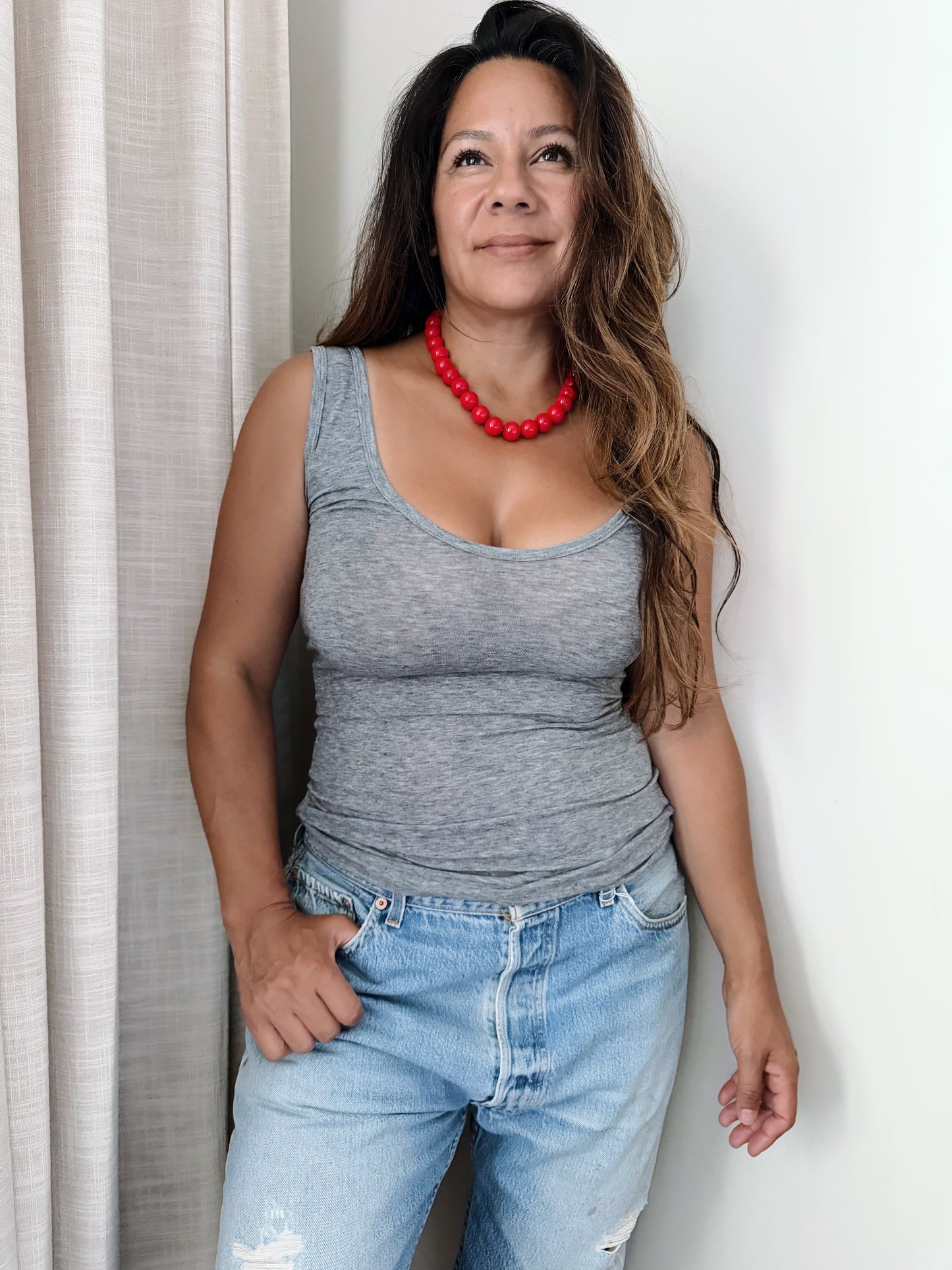 Heather Scoop Neck Top