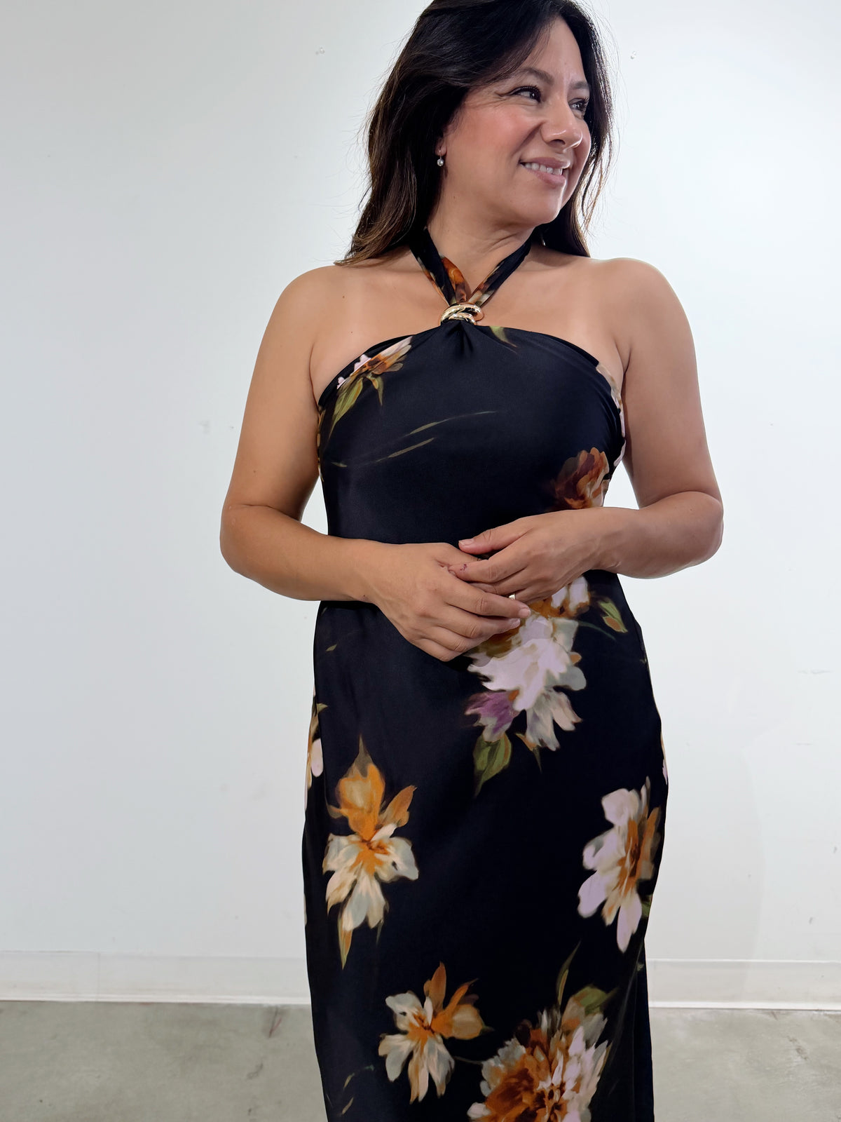 FLORA SATIN MAXI DRESS