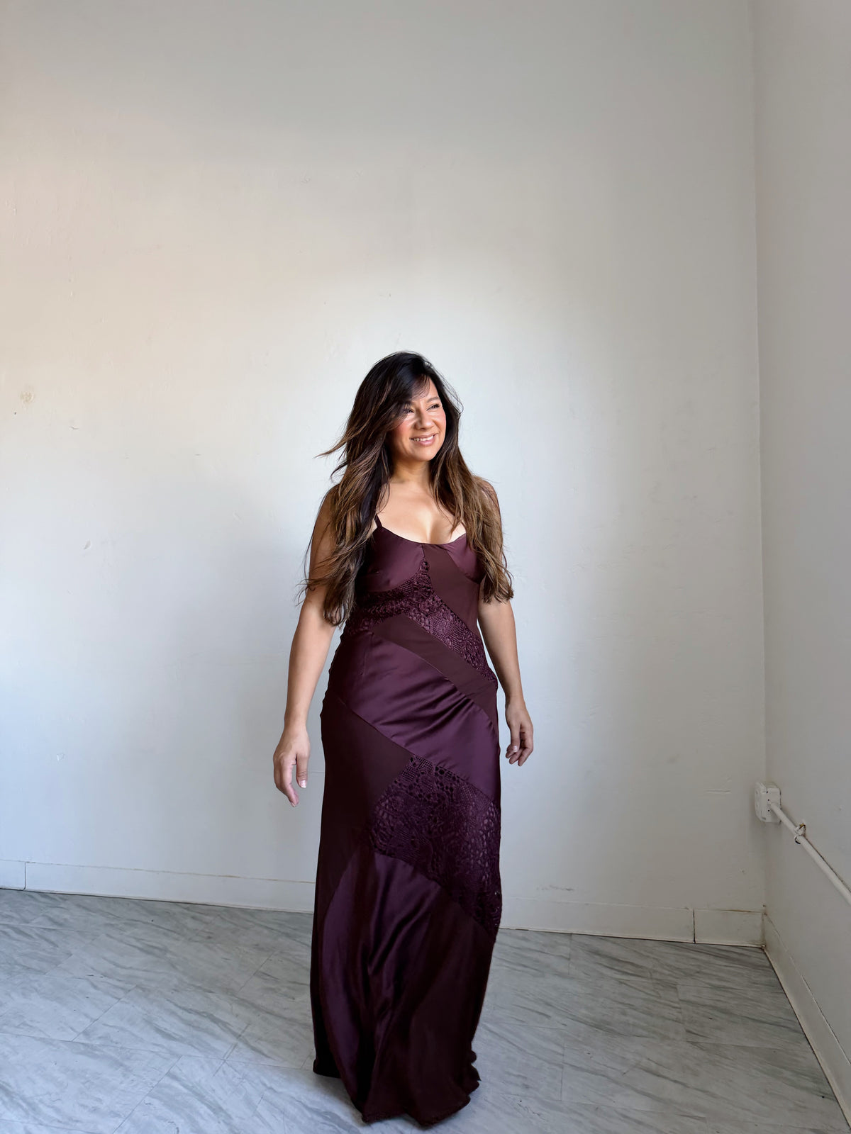 CROCHET PATCH MAXI DRESS