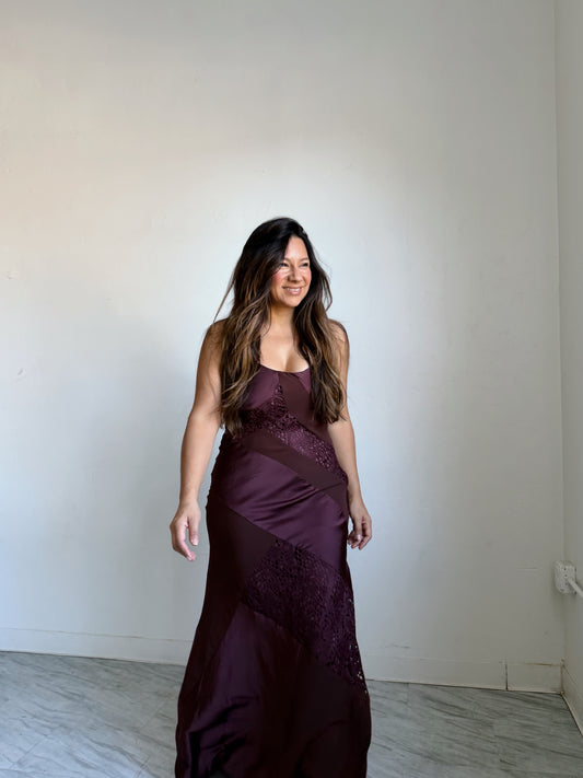 CROCHET PATCH MAXI DRESS